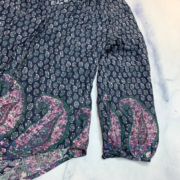 Lucky Brand Paisley Border Print Peasant Blouse - Picture 8 of 8